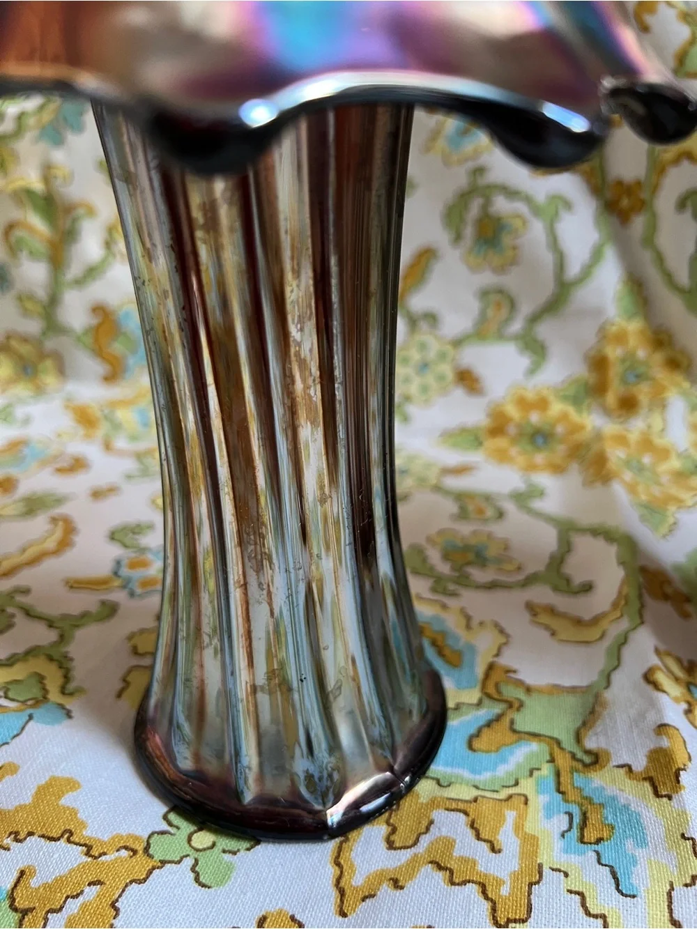 Antique Carnival Glass Jack in The Pulpit Vases - Pair